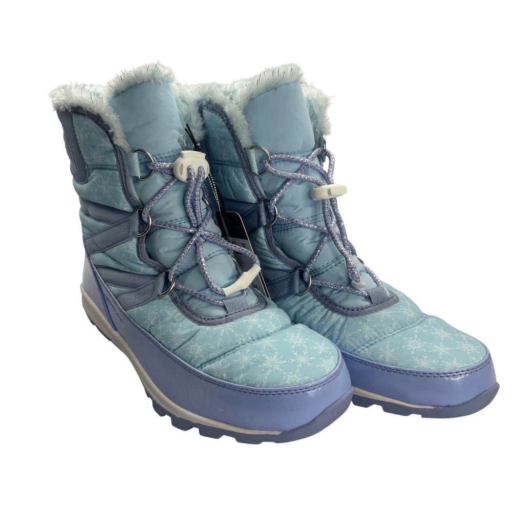 Disney X Sorel Frozen II Snow‎ Boots Women 7 Blue Waterproof Faux Fur LY3665-535